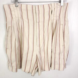 Anthropologie Shorts Womens 10 Striped Paperbag No Belt High Rise Coastal